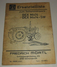 Ersatzteilliste Seitenmähwerk