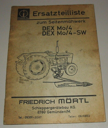 Ersatzteilliste seitenmähwerk - ersatzteilliste,