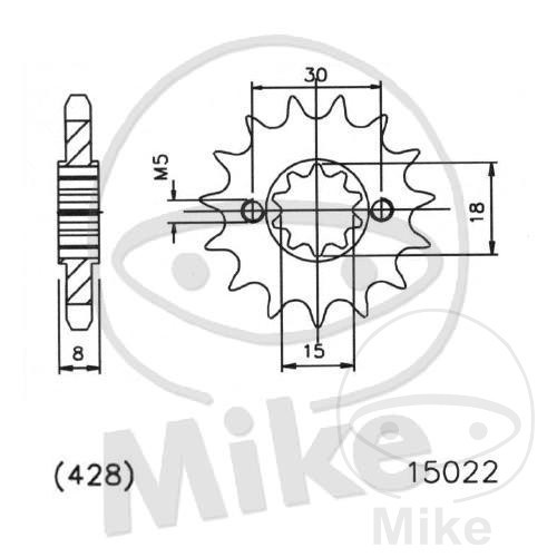 Ritzel zähne teilung 428 - 13,