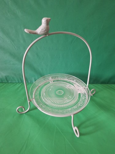 Etagere vogel mit glasteller - etagere,