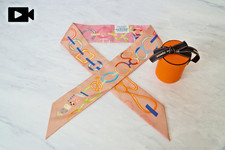 Hermes Twilly Silk Scarf Pink