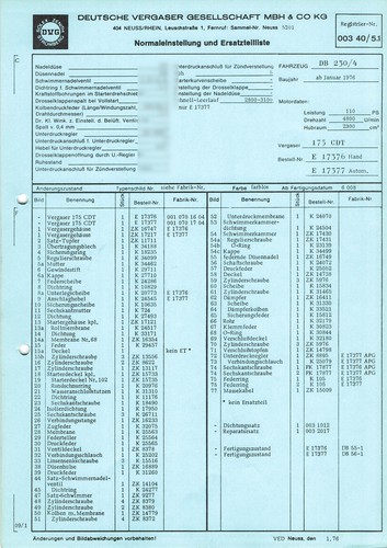 Einstelldaten datenblatt - einstelldaten,