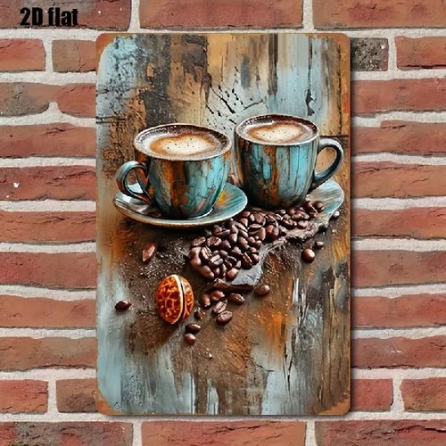 Blechschild kaffee tasse - blechschild,