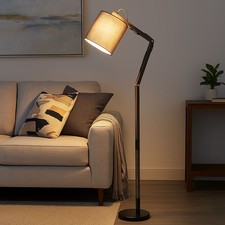 Gelenkleuchte Stehlampe Stehleuchte verstellbar Holzstehlampe braun LED H 172 cm