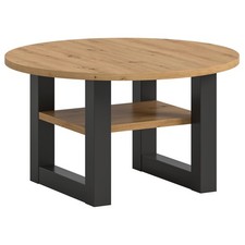 Couchtisch - Artisan Eiche - grau - Ø 75 cm Sofatisch Wohnzimmertisch