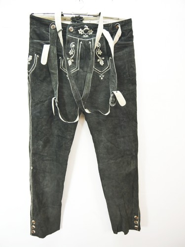Lange vintage lederhose mit - lange,