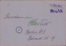 B-17818 Brief Gebühr bezahlt Nassenheide Nordbahn 1945 oder 1946 nach Berlin