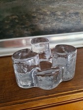 Walther Glas Teelicht Kerzenhalter Vintage Mid Century Abstrakt kunst