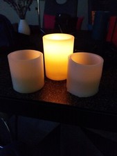 Echtwachskerzen 3 Stk Mit Flammeffekt Batterie Betrieben     M