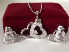 Edel schmuckset herz - edel, zirkonia