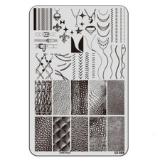 XXL Stamping Schablone Fashion Stempel Platte Gürtel Muster Ketten Nailart Nails