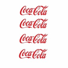 4x Aufkleber Coca Cola je 4,5cm für Modellbau Modellauto einfarbig nach Wunsch
