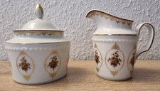 Fürstenberg Zuckerdose Milchkänchen und Deckel von Kanne Schloß Corvey Braun