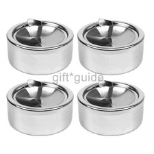 4 x Aschenbecher Edelstahl XL