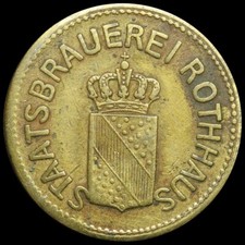 BIERMARKE: "1 Ltr.". STAATSBRAUEREI ROTHHAUS - ROTHAUS / BADEN ⇒ GRAFENHAUSEN.