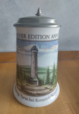 Jahreskrug Bierkrug Krombacher Edition 1992 Kindelsberg Turm Kreuztal Zertifikat
