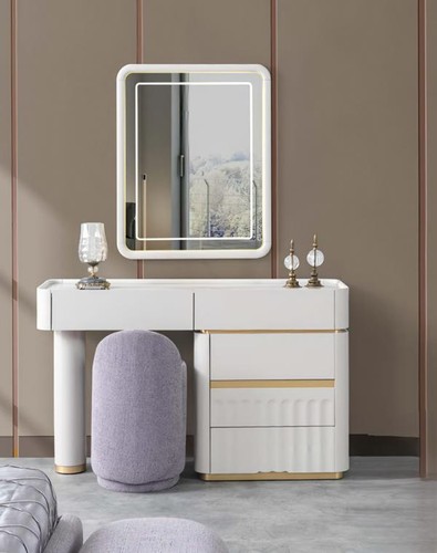 Pouf schminktisch mit spiegel - mit,
