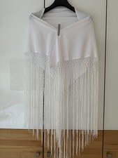 Flamencotuch Flamenco Tanz Tuch Dreieckstuch weiss