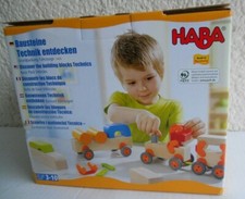HABA 3435 Technik entdecken Bausteine aus Holz Grundpackung Fahrzeuge 26 Teile