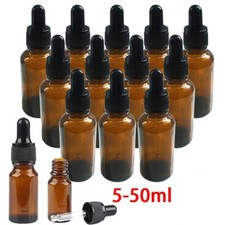5-50ml 1-10Stk Braunglas Tropfflasche mit Pipette Ätherisches Öl nachfüllbar DE