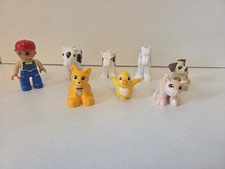 Lego Duplo Bauernhof Tiere 7 Stück + 1 Figur Kuh, Katze, Vogel, Schwein, Hund