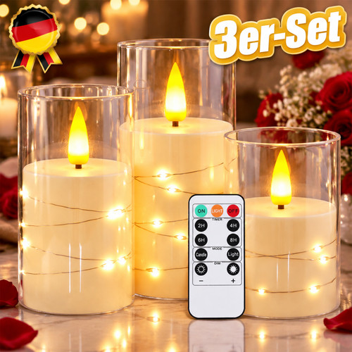 3er led kerzen set flackernde - 3er,