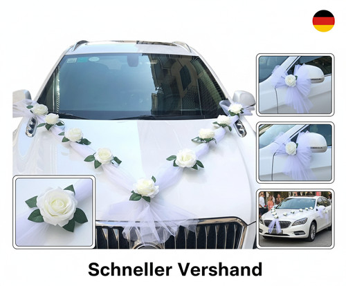 Autoschmuck braut paar rose - autoschmuck,