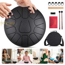 Steel Tongue Drum Zungentrommel Schlagzeug Instrument 10 Zoll 11 Noten Hand Pan