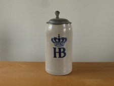 HOFBRAUHAUS MÜNCHEN emailliert Zinndeckel Krug Brauereikrug Bierkrug Masskrug HB
