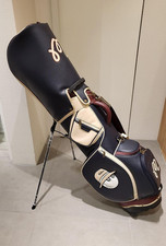 MALBON GOLF Caddy Bag Ständer Navy Dunkelblau Kunstleder passt 46 Zoll