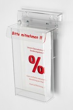DIN Lang Prospekthalter Flyerhalter Prospektbox wetterfest  "BITTE MITNEHMEN"