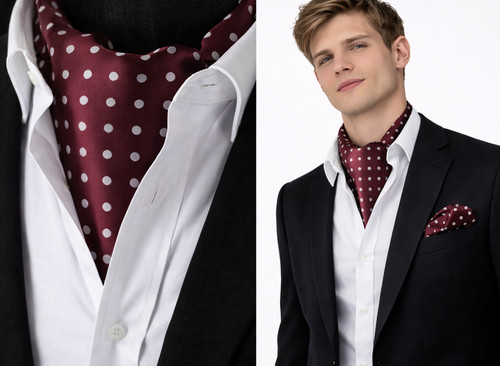 Weinrot herren ascot - ascot, schal