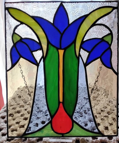 Tiffany fensterbild jugendstil - fensterbild,