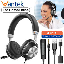 3in1 Headset 3.5mm/USB/Type-C Kopfhörer Mit Kabel Mikrofon für PC/Laptop/Handys