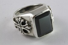 TEMPLER ZIRKONIA LILIEN KREUZ RING ECHT 925 SILBER SILBERRING / 083