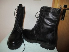 schwarze Schnürstiefel NEU Gr. 41 MARC O´POLO wadenhoch schwarz Leder robust