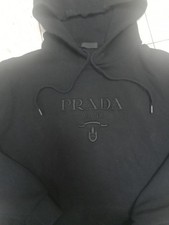 PRADA Hoodie Black Embossed