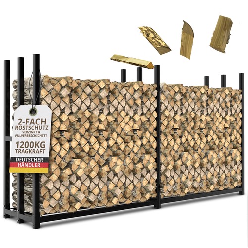 Kaminholzregal außen stahl - außen,