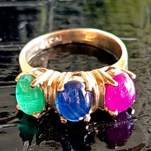 Goldring smaragd saphir - goldring, smaragd,