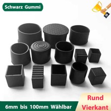 Gummi Fusskappen Stuhlbeinkappen Schutzkappen Rund/Vierkant Rohrkappen Möbelfüße