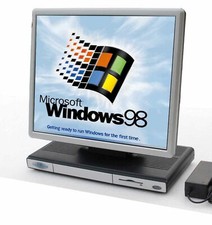 COMPUTER MIT 17" 43cm MONITOR FÜR MS-DOS GAMES WINDOWS 98 RS-232 SERIEL PARALLEL