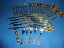 Konvolu   goldfarbenes Besteck In TOP Zustand aus Nachlass 34 Tl. Essbesteck