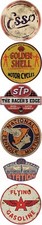 6x Vintage ÖL Aufkleber STP Oldtimer Retro Shell Esso USA V8 Auto Tuning V6 #590