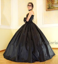 ☆ Sissi Taftrock für Ballkleid schwarz gothic  Krinoline Saum 5 m WGT ☆