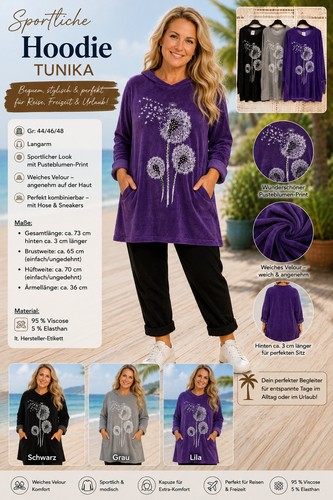 Samt tunika pulli shirt mit - samt,