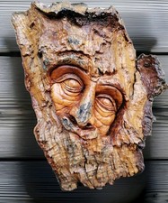 Bärtiger Waldgeist – urige, rustikale Handarbeit, Schnitzkunst ca. 1960–80er