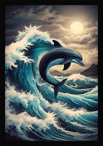 Kühner delfin gerahmtes - delfin,
