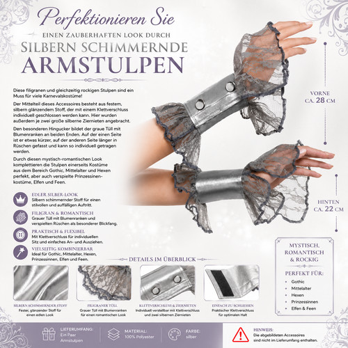 Armstulpen silber gothic - silber,