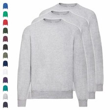 3er Pack Fruit of the Loom Classic Raglan Sweat Sweatshirt Herren Damen Unisex