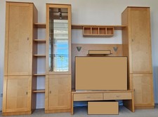 Wohnwand Marke Gwinner, Farbe Ahorn light, vollfurniert, BxHxT 294x215x39 cm